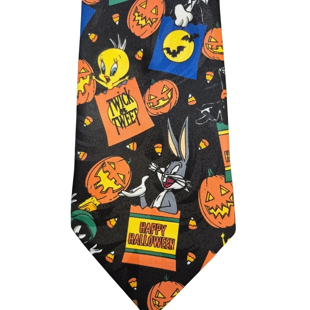 Vintage Looney‎ Tunes Tie 1996 Mantla Bugs Bunny Halloween Novelty Necktie
